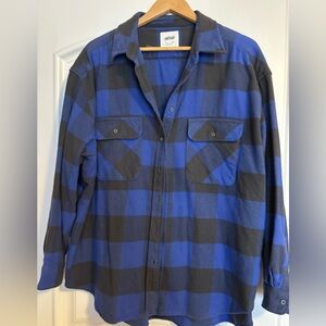 Aerie Blue and Black Plaid Shirt
